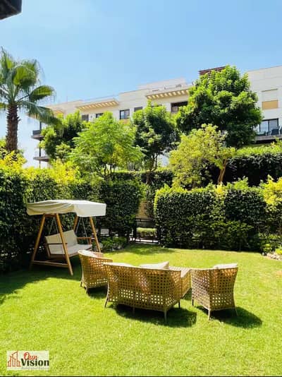 For sale WestTown Sodic: A fully furnished 205 ground floor appartment 80 m2 garden  3 bedrooms 3 Reception& dining  Built in kitchen Nany &bathroom