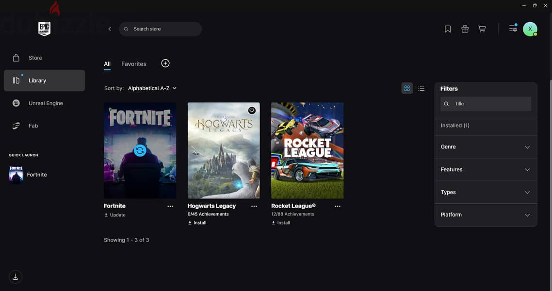 Epic games account. 1