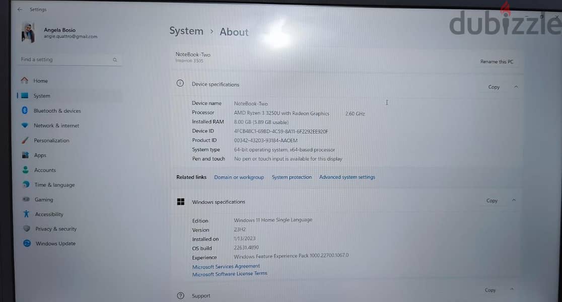 Dell Inspiron 3505 4