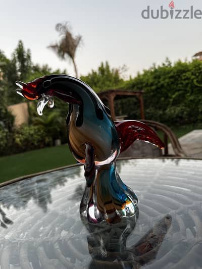 Murano Art Glass Parrot Multi Colored Sculpture