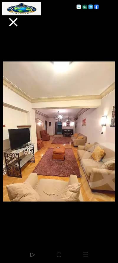 شقة مفروشة للإيجار زهراء المعادي الشطر السابع على العمومي تتكون من اثنين غرفه نوم و ريسبشن وحمام ومطبخ دور رابع اسانسير مكيفة واى فاي غاز طبيعي كل الأجهزة الكهربائية بما فيها غساله الاطباق
