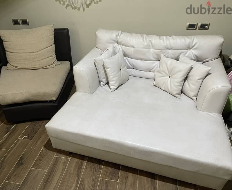 400 cm x 400 cm white leather sofa 1