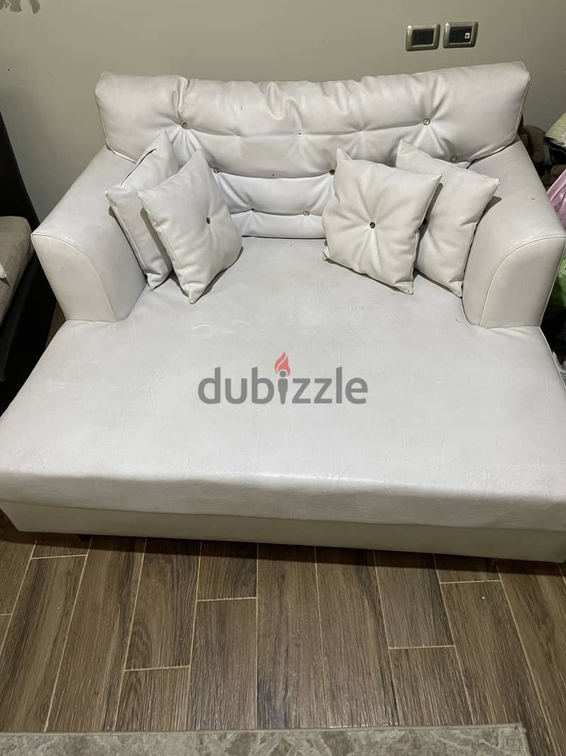 400 cm x 400 cm white leather sofa 3