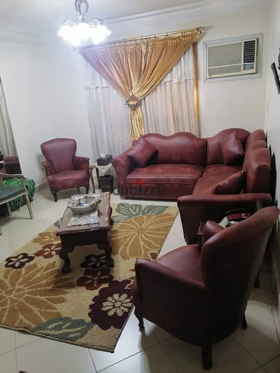 Letter: Furnished apartment for rent in Sheraton Airport Residency 140m, sixth floor, facade, 2 elevators, two bedrooms and a two-part reception, available monthly or daily