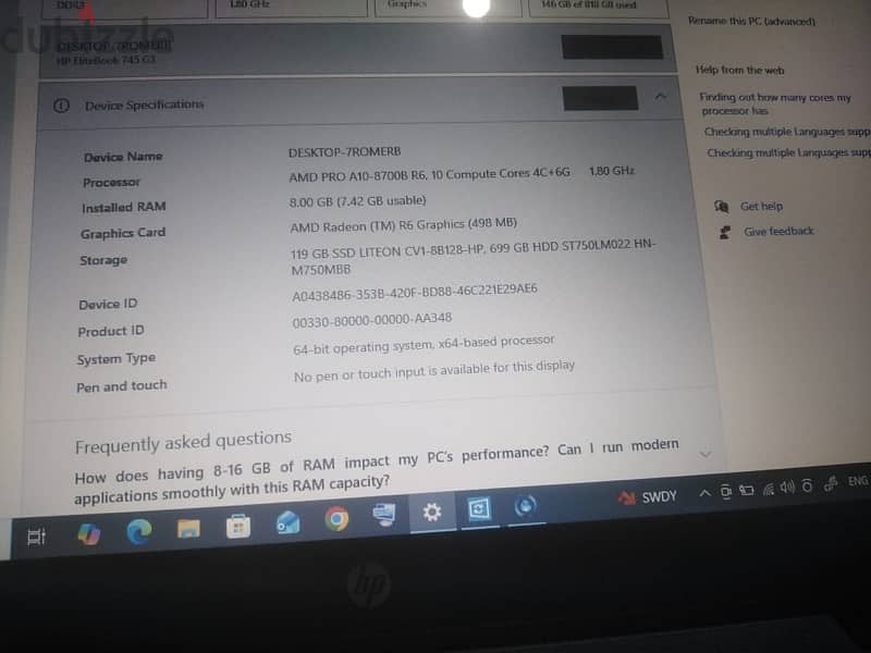 laptop hp elite book 1
