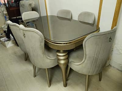 سفرة مودرن خشب عدد ٦ كراسي