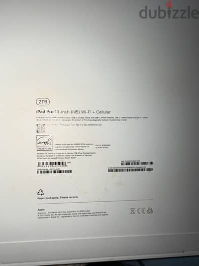Ipad pro 13 inch m5 2 tb Wi-Fi + Cellular