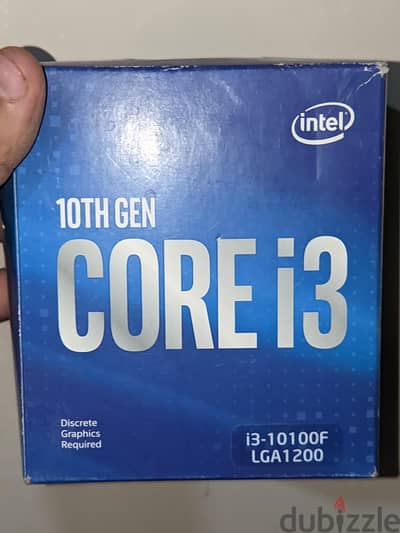 i3-10100f + stock fan بروسيسور i3 جيل عاشر