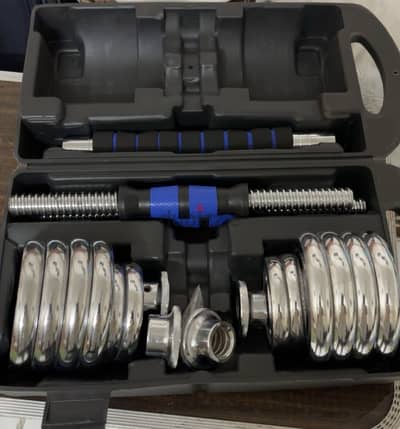 15 kg dumbbells and bar gym