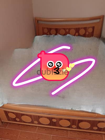 Wooden bed double without mattress ⏫