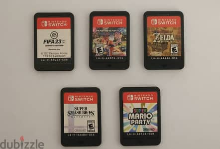 5 Switch Games Bundle: Zelda, Smash Bros, Mario Kart & Party, FIFA 23)