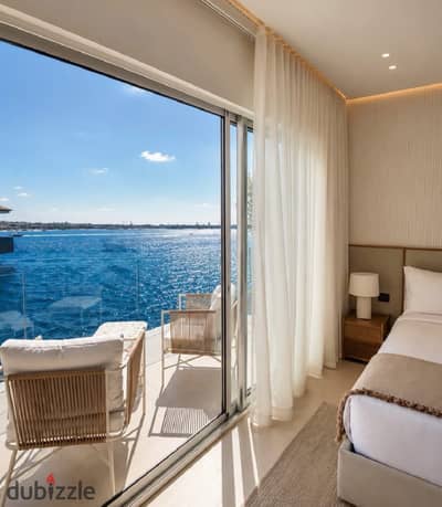Fully finished hotel chalet for sale in Marina 5 El Alamein North Coast