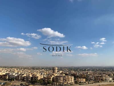 Own a raised ground floor apartment with a view of the First District and the villas of the Fifth District, 175 square meters, finished and fully equi