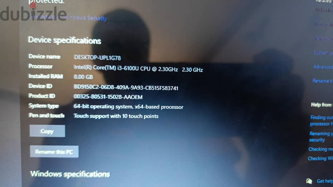 لاب hp جيل سادس i3 3