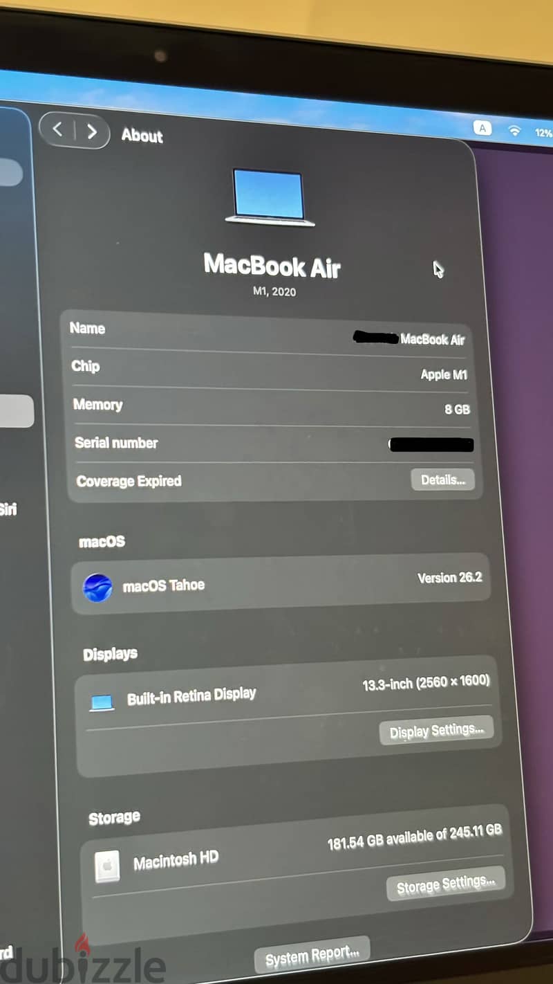 Macbook Air M1 2020 8/256 8