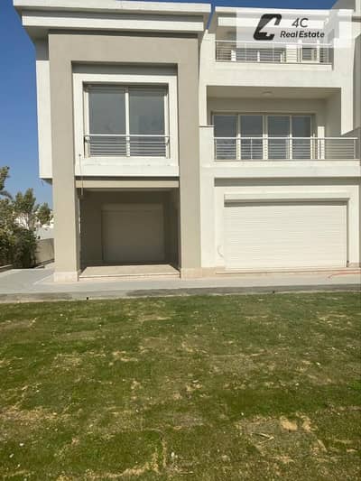 Under market price Twin Villa 310 for sale fully finished with kitchen and AC's ready to move prime location view landscape in Cairo Festival City, Ne