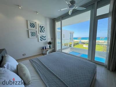 Fully finished townhouse with full sea view ready to move in with ACs and kitchen in prime Ras El Hekma location near Seashell and Playa for sale