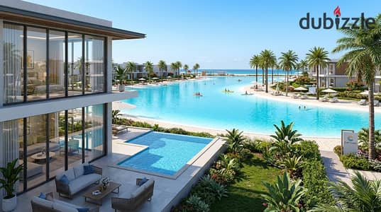 enjoy a full sea view from the ground floor and own a villa with a private pool in Marsa Baghosh near La Vista Silver Sands and Aura resorts