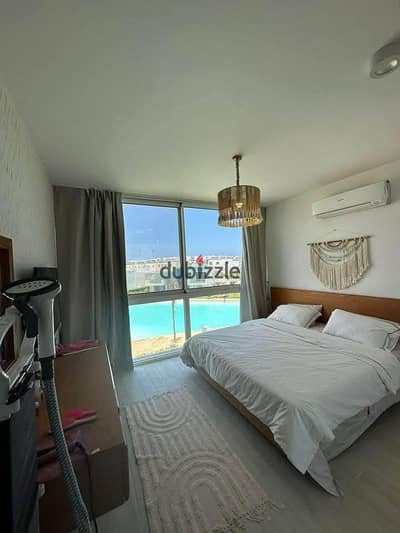 First row on Crystal Lagoon fully finished chalet for sale prime location next to Hacienda and Hyde Park Ras El Hekma near Cali Coast and June sodic