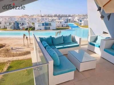 Join now and own a two-bedroom chalet first row on Crystal Lagoon next to Modon and Sea Shore Hyde Park Almaza Bay