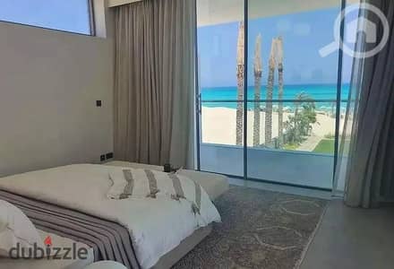 Fully finished chalet for sale with a fantastic sea view from all rooms in a strategic location near El Alamein Airport Mountain View and Marina