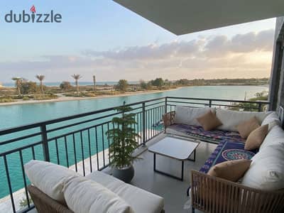 Prime lagoon-front chalet fully finished with ACs and stunning views for sale in North Coast near Almaza Bay Marassi Summer and Beit El Bahr