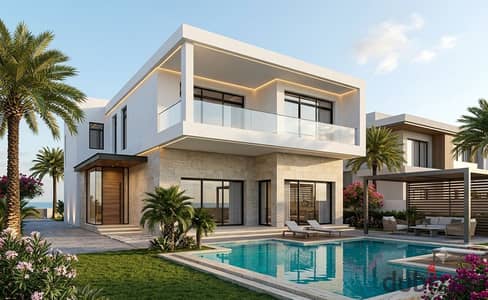 Standalone finished villa for sale North Coast prime sea view next Perla Village Sol Ras El Hekma Waterway mins Southmed TMG Almaza Bay