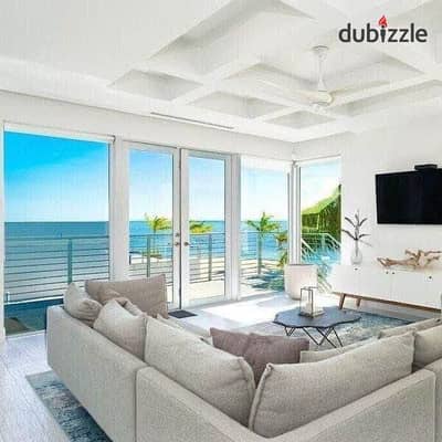 للبيع بخصم كبير شاليه Double View لاجون ورؤيه كامله للبحر راس الحكمه كامل التشطيب مع التكيفات بجوار هاسيندا هايد بارك سولارى بالقرب من ازها جون سوديك