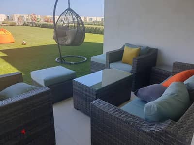 Ground floor chalet with garden and private entrance for sale next to Waterway Azha Cali Coast Dose modon Ras El Hekma