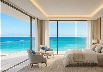 بإطلالة بانورامية ساحرة للبحر أمتلك شالية بتشطيب فاخر بالتكييفات بجوار Perla North Coast و سول رأس الحكمة ودقايق من ساوث ميد TMG و لا فيستا باي و سيزن