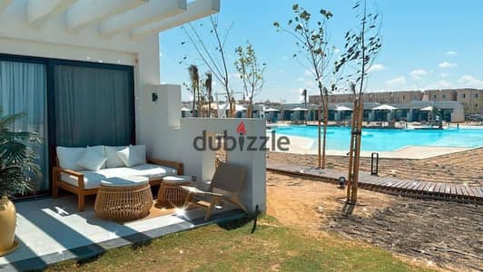For sale at a special discount: Ground floor chalet with garden and private entrance ready for viewing near modon Emaratia La Vista and Salt Waterway