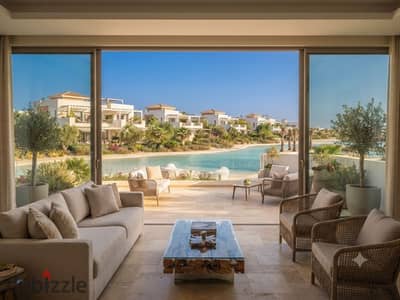Lagoon front chalet fully finished with ACs 9 year installments Prime investment in Ras El Hekma near Modon La Vista Koun Zahra Playa and Seashell