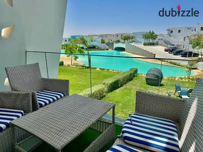 360 panoramic view chalet for sale at Double view location with luxurious finishes in the most distinctive location in the North Coast Ras Al Hikma near Fouka Bay, Amwag, Tila, and Hacienda