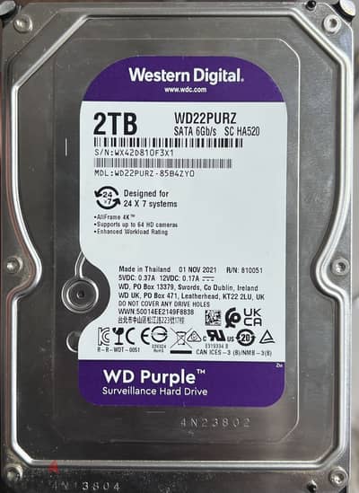 هارد WD Purple 2TB – WD22PURZ