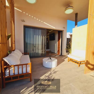 Opportunity for investment with Hassan Allam in El Gouna, a finished chalet with air conditioning and a sea view for sale