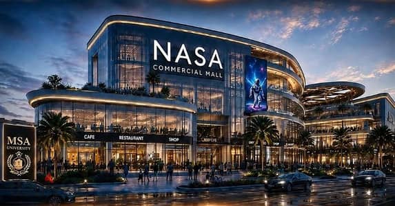 For Sale: Fully finished 40 sqm medical clinic at Mall NASA, directly on Al Wahat Road, opposite MSA University. 10% down payment, 12-year installment