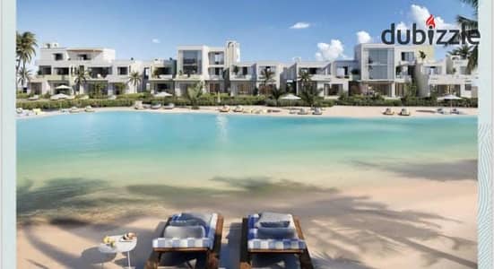 120sqm chalet for sale in El Abd Bay, Sidi Heneish, with lagoon & sea views. 10% down payment, 8-year installments, fully finished. Prime inv