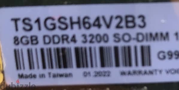 8 GB laptop Memory Ram DDR4–3200 Taiwan