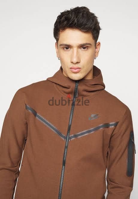 Authentic 100% nike tech fleece brown 2