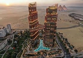 40 sqm studio for sale at Triumph Pyramids Hotel, October. Prime investment opportunity with 10% down payment and installments up to 15 years.
