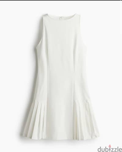 H&M PLEAT-DETAIL TWILL DRESS