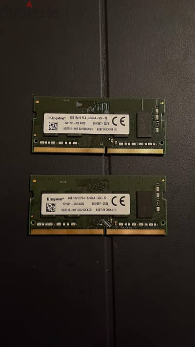 رام لابتوب كينجستون 4 جيجا DDR4 تردد 3200MHz بحالة ممتازة