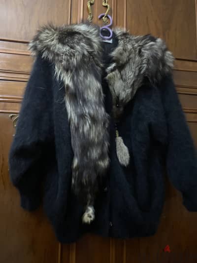 Faux and real fur coat