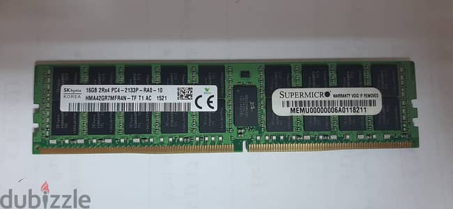 بحاله وسعر مميز RAM 16G كورى الصنع لاجهزة workstation من فئة DDR4 ECC