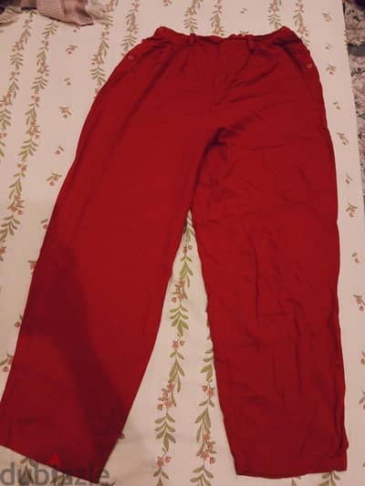 wide leg red pants