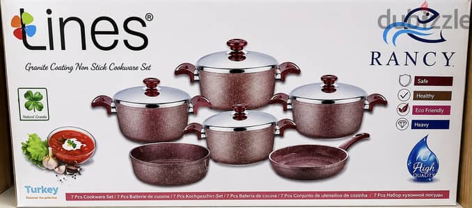  طقم جرانيت Lines   Non-Stick  تصميم عملي وأنيق اختيار مثالي لمط