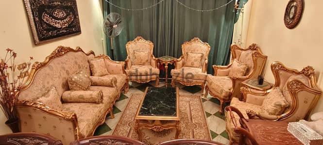 صالون مدهب فرنساوي خشب زان احمر