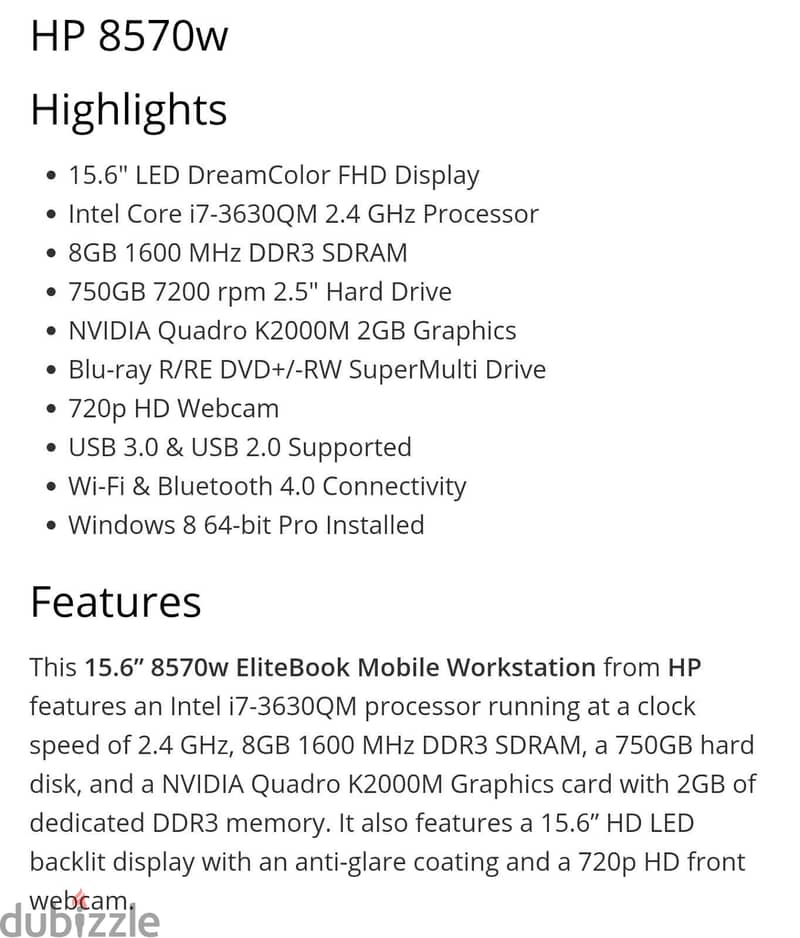 HP Elitebook 8570w 3