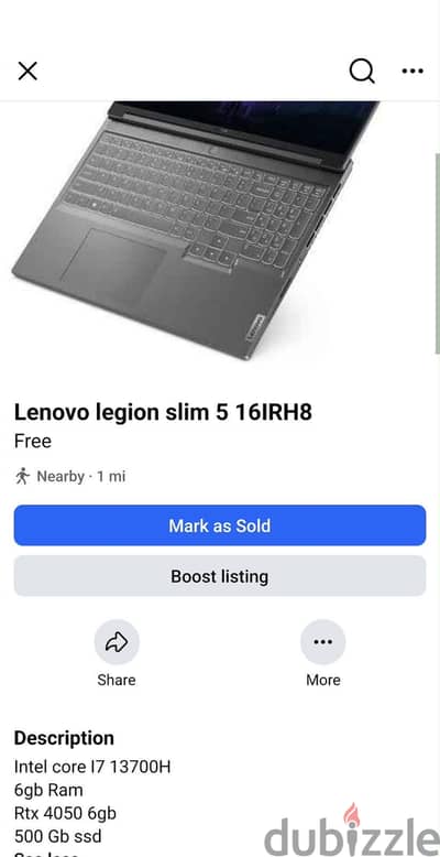 Lenovo Legion Slim 5 16IRH8 FOR SALE