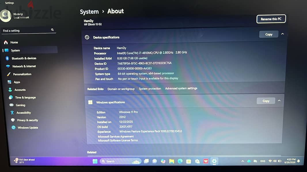 HP Zbook 15 G2 5